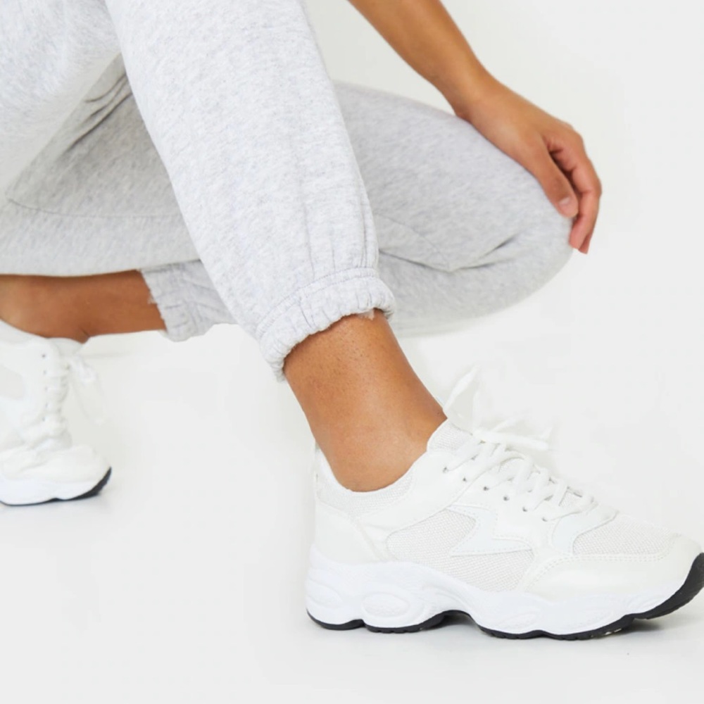 White Basic Bubble Sole Chunky Sneakers - image 3